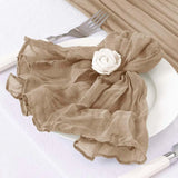 Set of 12 Gauze Cheesecloth Napkins Cloth Bulk Dinner Table Napkins for Home Wedding Valentine's Party Event Table Decoration