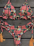Conjunto de bikini sexy 2021 de 2 piezas con estampado de calor, traje de baño deportivo para mujer, ropa de playa, traje de baño push-up acolchado, mono de baño exquisito