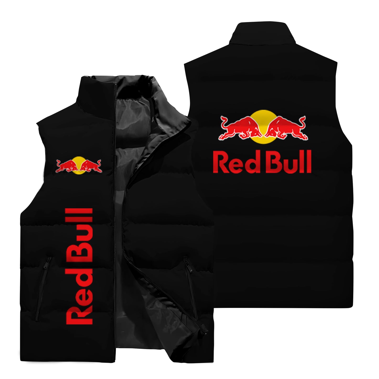 2025 New Red Bull Vest 3D Printing Fashion Men's Sleeveless Jacket Casual Fashion Outdoor Sports Vest Red Bull Cycling Jacket