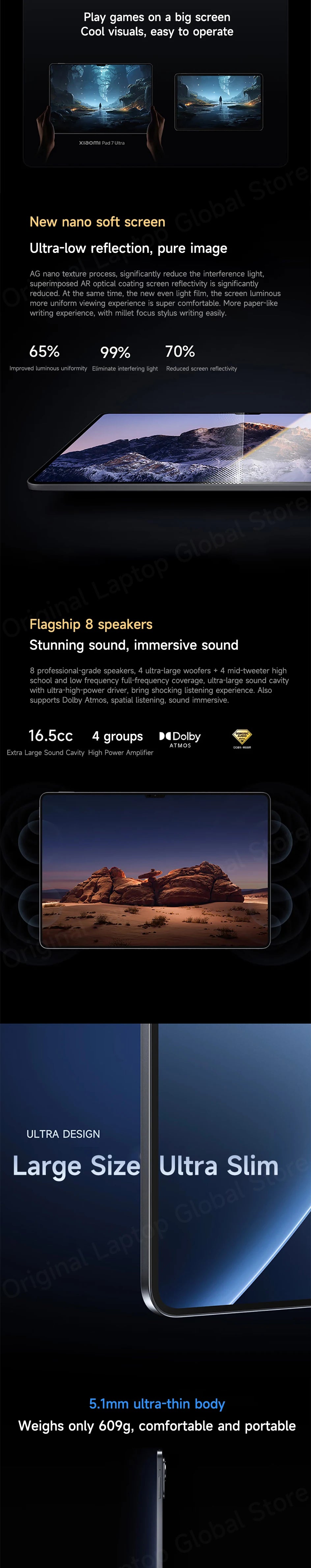 Xiaomi Pad 7 Ultra 2025 14-inch 3.2K OLED screen XuanYuan Rings O1 3nm processor Xiaomi HyperOS 2 Tablet 12000mAh 120W Tablet PC