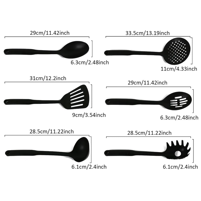 Kitchen 6pcs Cooking Utensil Set for Nonstick Cookware Kitchen Utensil Set with Plastic Handles