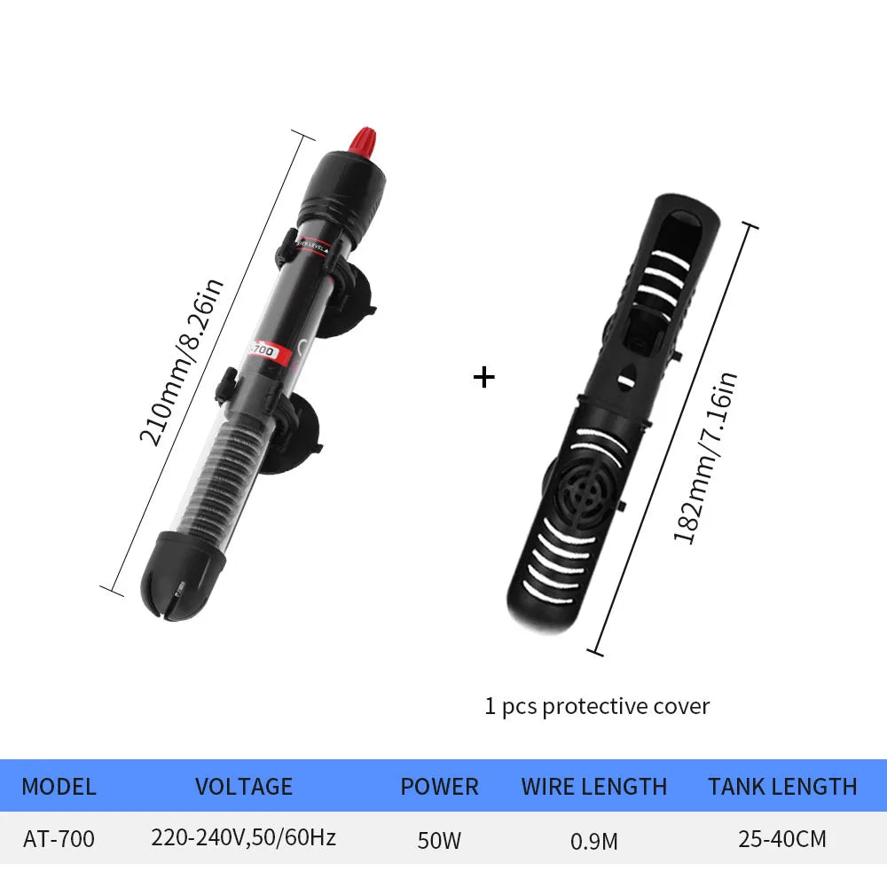 AC220-240V, 50HZ AT700 Fish Tank Thermostat Automatic Constant Temperature Heating Rod 25w 50w 100w 200w 300w Glass Heating Rod