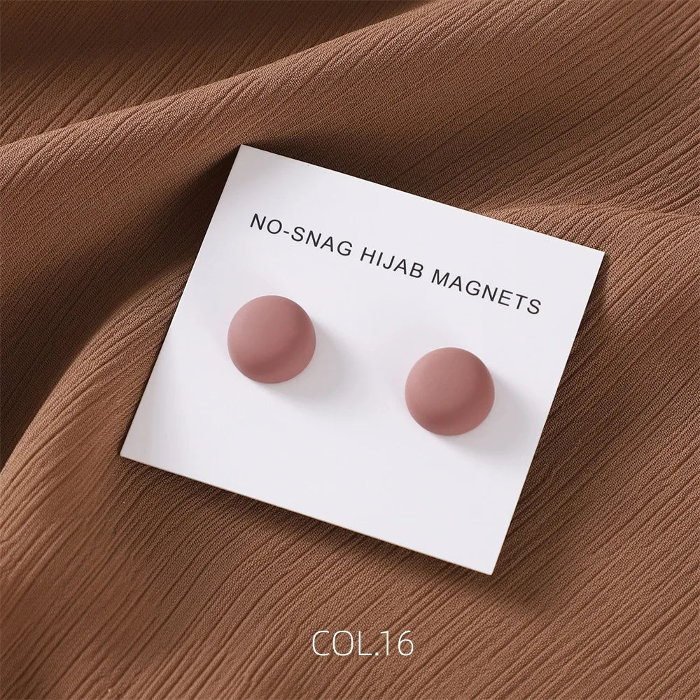 Safe macaron cor hijab broche forte chapeamento de metal magnético hijab clipe luxo sem buraco pinos broches ímã para lenço muçulmano