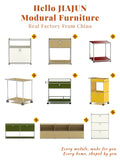 Modern Modular Low TV Cabinet｜3-Tier Sideboard with Drop Doors｜Steel Frame Storage Bench Unit | Minimalist Low Media Console