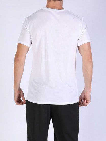 5PCS Men's Solid Color Ultralight Quick Dry Sport T-Shirt, Breathable Lightweight Top For Fitness Training Workout Running Gym