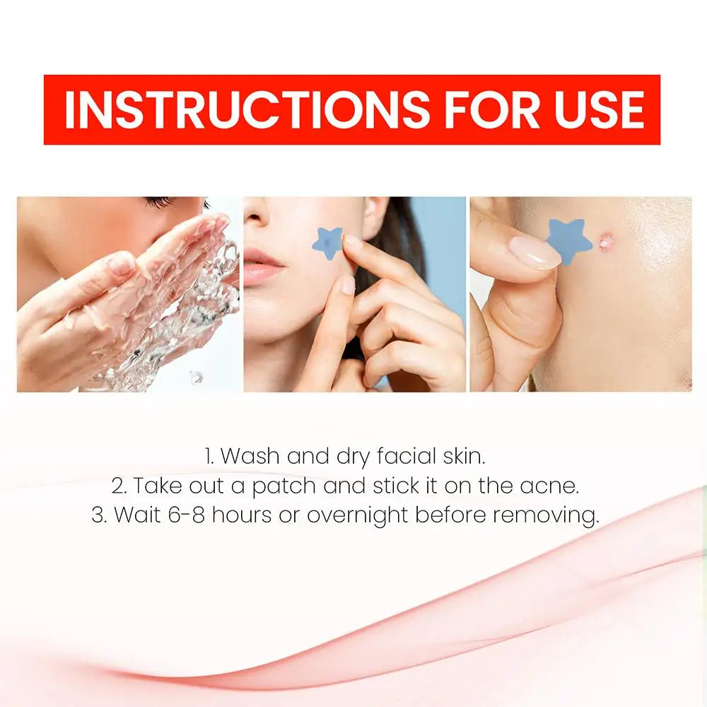 200pcs Colorful Star-Shaped Hydrocolloid Invisible Pimple Patches For Face, Cute Zit Cover Stickers Skin Care