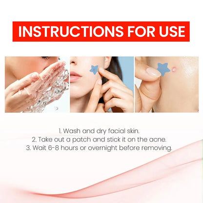 200pcs Colorful Star-Shaped Hydrocolloid Invisible Pimple Patches For Face, Cute Zit Cover Stickers Skin Care