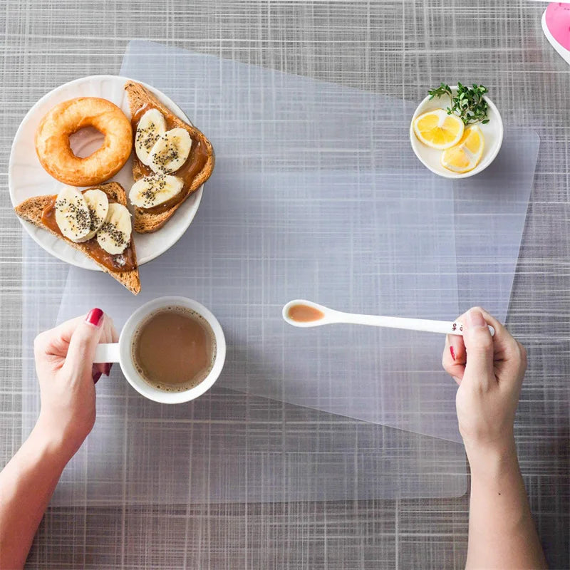 4Pcs/lot 45x30cm Transpare Meal Mat Waterproof Oil Proof Table Mat Cabinet Drawer Refrigerator Mat Outdoor Picnic Mat