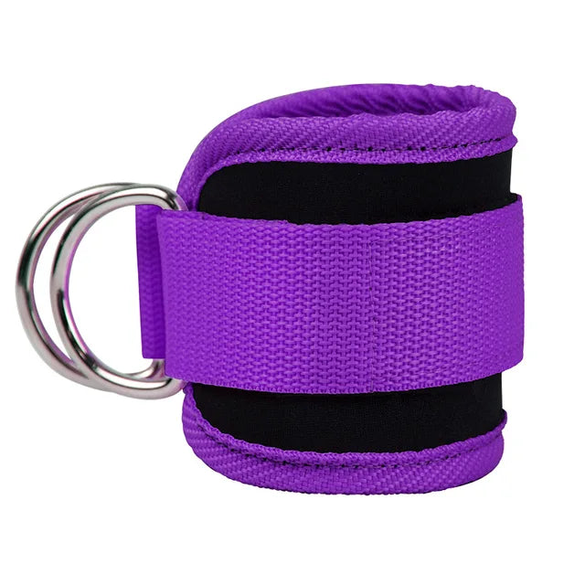 Correas de tobillo para gimnasio, anillo doble D ajustable, puños acolchados de neopreno, soporte para entrenamiento de piernas, abductores de seguridad deportiva 