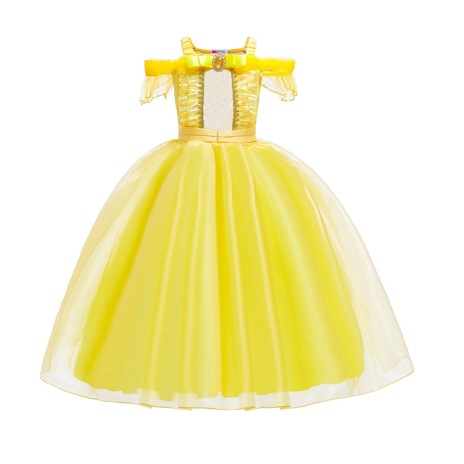 2025 Cosplay Belle Princess Dress Girls Dresses For Beauty and beast Party Clothing Magic stick crown Costume 3-12Y