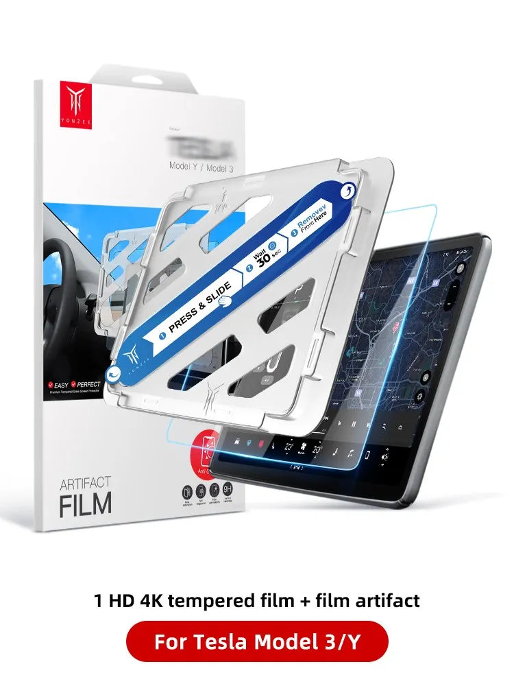Protector de pantalla de vidrio templado YZ para consola central Tesla Model 3 Y, película HD antirreflejo, accesorios de protección de pantalla