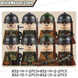 WW2 French Soldier Figure Building Blocks Military War Weapon Medical Officer Army Infantry Warrior Cavalry Gun Bricks Toy Gifts