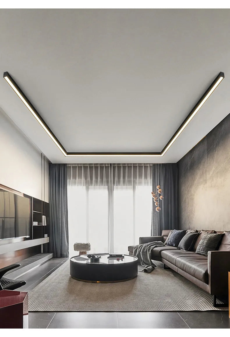 Modern Long Strip Ceiling Light Surface Mounted Minimalist Aisle Lamp Living Room Bedroom Kitchen Home Office LED Lighting