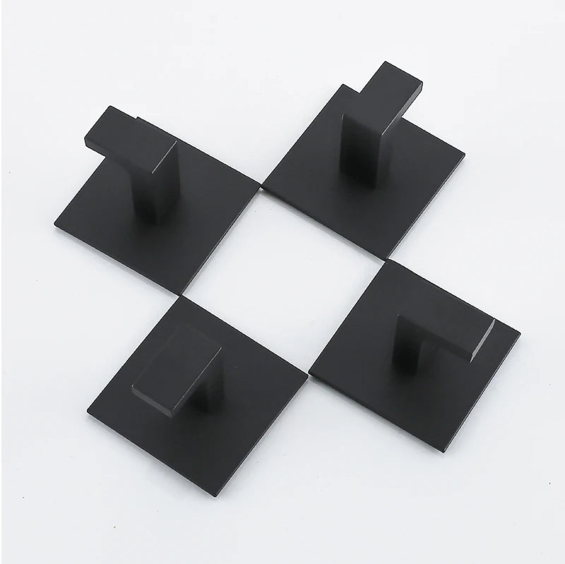 Black Self-Adhesive Wall Hooks For Hanging Keys Clothes Hanger Door 3M Robe Hook Coat Rack Towel Holder Bathroom Accessories