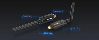 200M Wireless Hdmi Video Transmitter and Receiver 5G Mini Extender TV Stick for Conference, Office, Projector and Home Camera