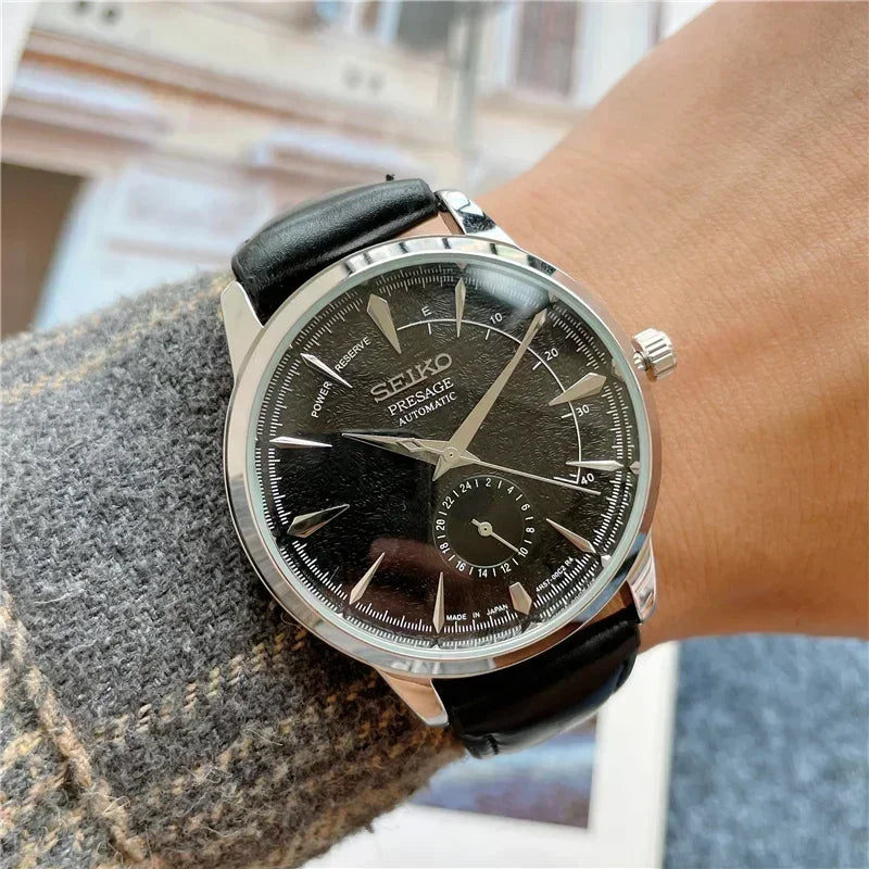 SEIKO Exquisite Dial Men's Watch Quartz Movement Creative Four Needle Dial High Quality Comfortable Fine Leather Multifunctional