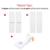 kkjoy 6 Pairs Unisex Cooling Arm Sleeves Compression Breathable Moisture Wicking for Men Women Sports Outdoor UV Protection
