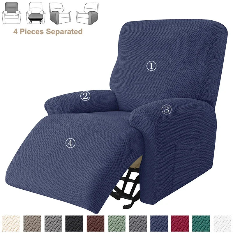 Jacquard Stretch Recliner Sofa Covers Elastic Split Armchair Chair Cover Non-Slip Chairs Slipcovers for Living Room