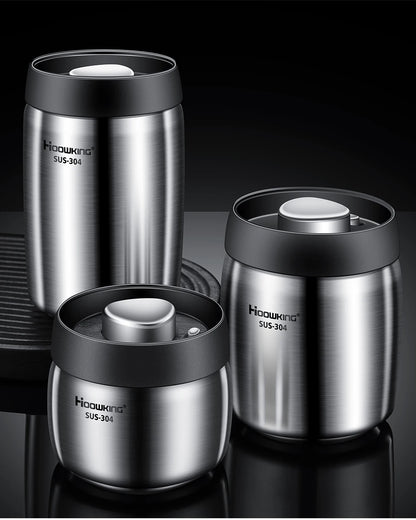 Vacuum sealed tank Coffee bean storage tank Household 304 stainless steel food storage Jars moisture-proof sealed container