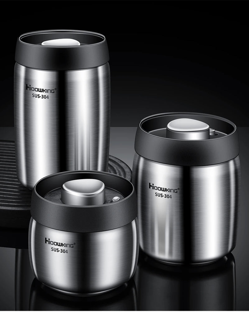 Vacuum sealed tank Coffee bean storage tank Household 304 stainless steel food storage Jars moisture-proof sealed container