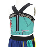 Girls' special occasion costumes Demon Hunter Rumi Girls Hip Hop Set Halloween Role Playing Dress Up Carnival Costume + Necklace