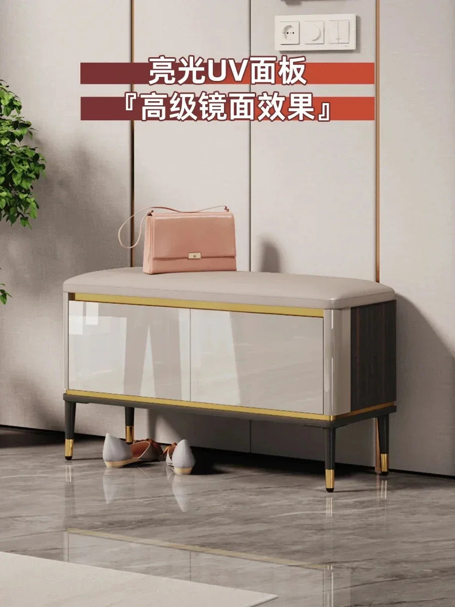 2024 new shoe changing stool for home use, shoe cabinet at the door integrated storage shoe rack