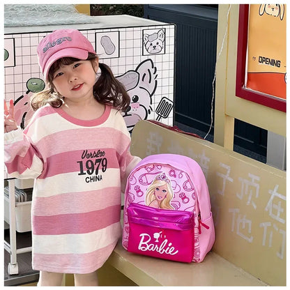 Kawaii Barbie Cartoon Anime Fashion Backpack Girl Barbie Princess Backpack Cute Kindergarten Kids Schoolbag Gift Toys
