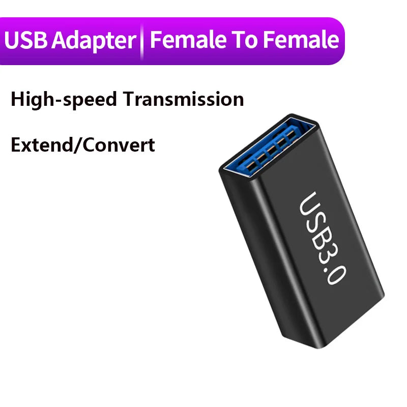 Conector USB 3.0, adaptador USB a USB de 5 Gbps Gen1, macho a macho, hembra, convertidor USB, cable extensor para SSD y HDD, enchufe de extensión USB 3.0.