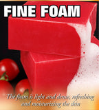 LKIAE Brand Tomato Fruit Scented Handmade Natural Bar Soap, For Face, Body, Whitening, Oil Control, Brightens, Shrinks Pores, 200g