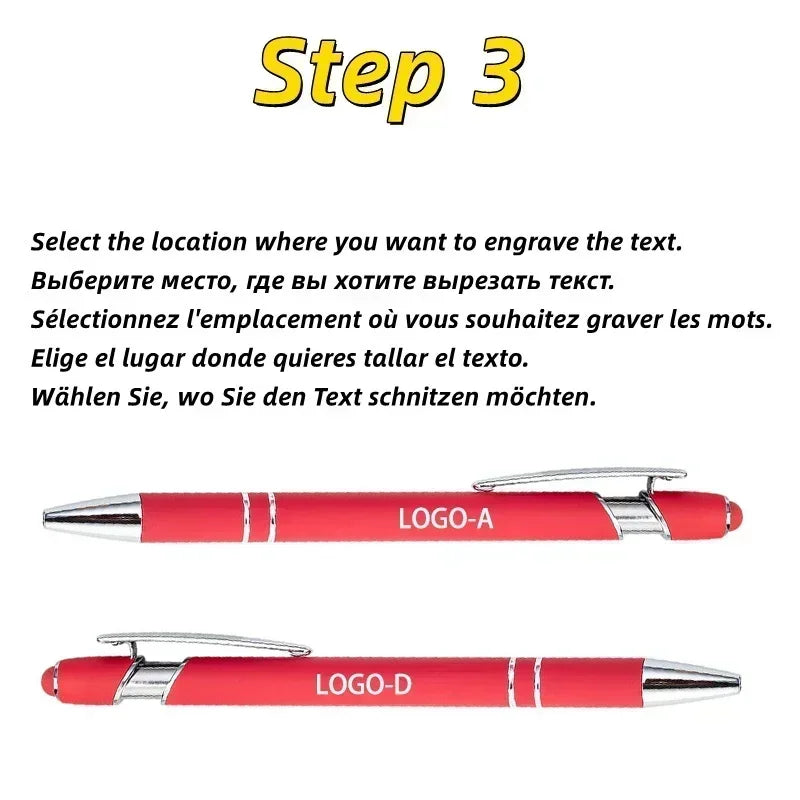 20-200 Pens Wholesale Metal Ballpoint Pen Touch Screen Pen Office School Advertising Pen Custom Logo Text Laser Engraving