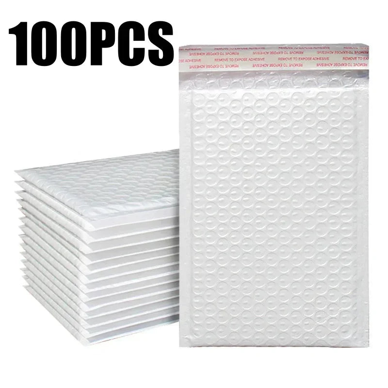 Espuma Branca Acolchoada Envelopes de Envio com Bolha, Auto Seal Mailers, Mailing Bag, Pacotes Bag, 500 Pcs