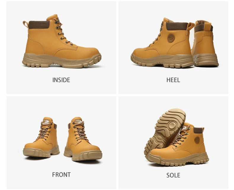 Steel Toe Shoes for Men Women Lightweight Anti-Smash Steel Toe Sneakers Indestructible Work Boots Construction Safety Shoes