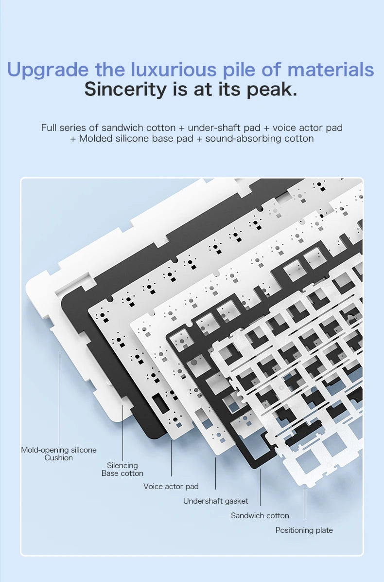 75% Hot-Swap Gaming Keyboard, Wireless FREEWOL F75 RGB Mechanical Keyboard with Metal Knobs, AULA F75 Same Model, Tri-Mode, 4000 mAh