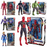 17cm Children Toys Marvel Anime Figures Spiderman Hulk Action Figure Iron Man Cartoon Kids Toy Christmas Gift Glow Doll Hobbies