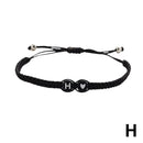 26 letras inicial coração pulseiras artesanais ajustável A-Z nome trançado pulseiras para mulheres homens amizade jóias presentes