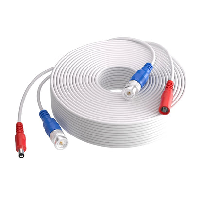 Cable de alimentación de video para cámara de seguridad SANSCO de 30 m (100 pies) con conector BNC y RCA para cámaras CCTV y DVR en sistemas de vigilancia CCTV.