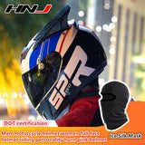 HNJ Men Motorcycle Helmet Women Full Face Helmet Riding Personality Horn Pink Helmet DOT Certification Motorcycle Helmet
