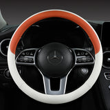 Perforated Nappa Leather Car Steering Wheel Cover Warm in Winter and Cool in Summer, Universal 15 Inch,  Anti-Slip, Odorless