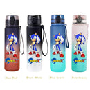 650ML Sonic Hedgehog Sport Water Bottle Large Capacity Cartoon Portable Plastic Water Bottle Drinking Cup Student Birthday Gifts