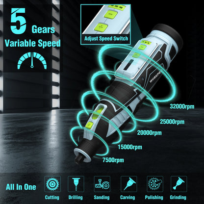 WORKPRO 12V Cordless Rotary Tool With Charger 5-speed 2.0Ah Mini Electric Grinder Machine Polishing Tools  & 114 Accessories