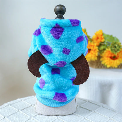Super Soft Fleece Pet Clothing for Puppy Autumn Winter Plush Warm Dog Overalls Four Legged Dinosaur Unicorn Cosplay Cat Clothing