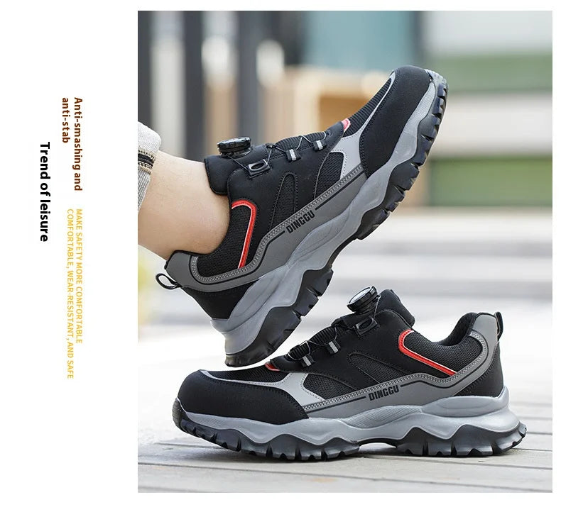 Anti-Piercing Steel Toe Safety Shoes, Certified Work Boots, Oilproof Slip Resistant for Construction & Industrial Shoes for Men