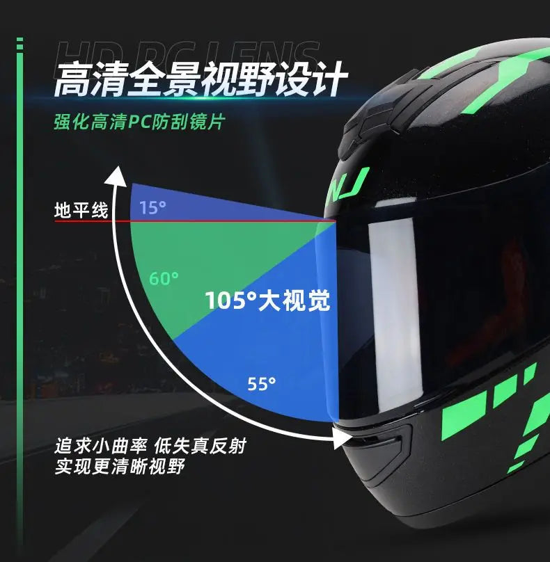 HNJ Men Motorcycle Helmet Women Full Face Helmet Riding Personality Horn Pink Helmet DOT Certification Motorcycle Helmet