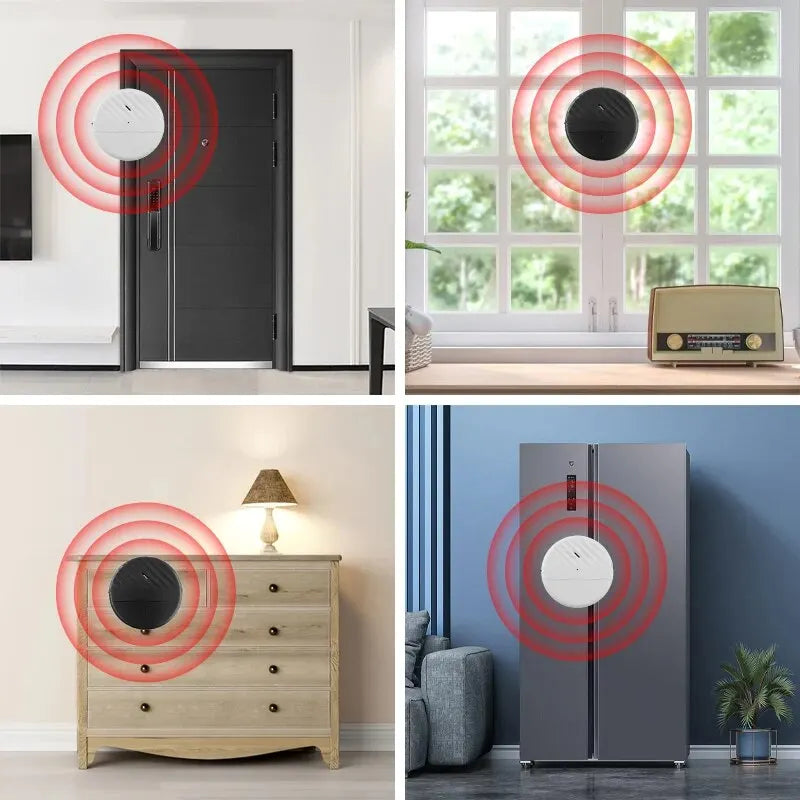 Wireless Door And Window Vibration Sensor Alarm 125dB Glass Breakage Anti-theft Sensor, Easy Install For Home Safety Protection