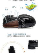 5.5cm British Style Thick Bottom Patent Leather Loafers Women's Platform Shoes 2024 Spring Shallow Block Heels Shoes Office