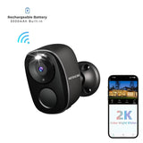 Security Cameras Wireless Outdoor, 2K Battery Powered WiFi Camera AI Motion Siren Spotlight, Color Night Vision, IP66 Waterproof