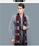 Designer Brand Plaid Men's Cashmere Scarf Winter Warm Scarves Shawls Casual Business Long Wraps Pashmina Christmas Gift for Man
