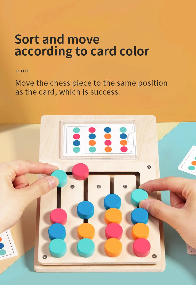 Montessori Wooden Color Shape Matching Cognition Learning Game Board Early Stimulate Children Brain Logic Thinking Develop Toys