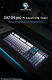 Teclado mecánico inalámbrico SKYLOONG GK104 Pro de tamaño completo con 3 modos, pantalla 2.0, 3 perillas, interruptor silencioso intercambiable en caliente, teclas PBT