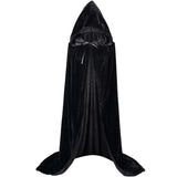 Capa de Veludo Unissex Estilo Ceifador com Capuz – Ideal para Halloween, Natal e Cosplay (Diabo, Bruxa, Mago ou Medieval)